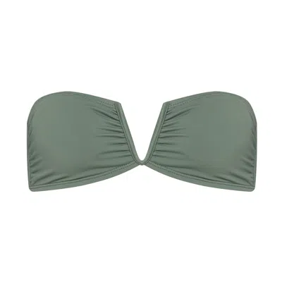 Bukawaswim Women's Green St Maxime Olive Bandeau Top - Econyl® Regenerated Nylon