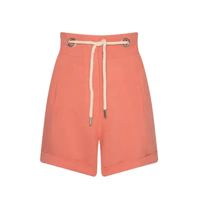 Bukawaswim Women's Rose Gold Liga Linen Beauvallon High Waisted Short