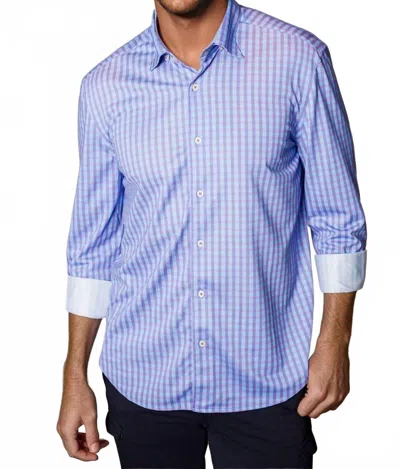 Buki Avant Check Long Sleeve Tech Shirt In Purple In Blue