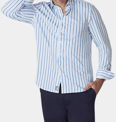 Buki Barrett Stripe Long Sleeve Tech Shirt In Blue/white