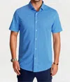Buki Castille Check Short Sleeve Tech Shirt In Royal Blue In Blue