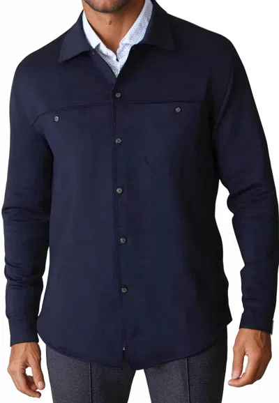 Buki City Cpo Shirt Jacket In Navy Hb In Blue