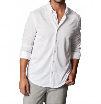 Buki Classic Long Sleeve Button Down Tech Shirt In White