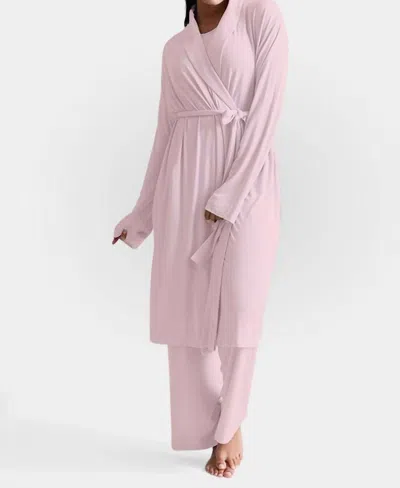 Buki Collagen Lounge Robe In Blush Pink