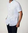 Buki Connery Short Sleeve Tech Shirt In White/ Navy In White