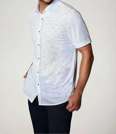 Buki Connery Short Sleeve Tech Shirt In White/ Navy