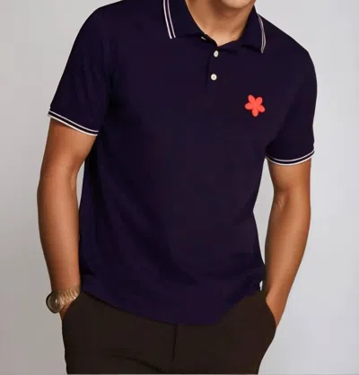 Buki Happy Polo Shirt In Navy In Purple