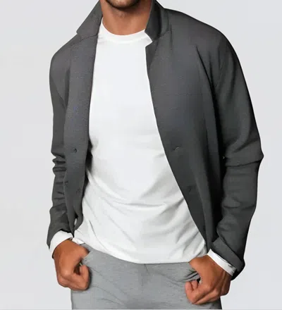 Buki In-flight Stretch Blazer In Charcoal Grey In White
