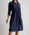 Buki Kathleen Shirt Dress In Black In Blue