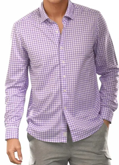 Buki Mauro Long Sleeve Check Tech Shirt In Lavender In Purple