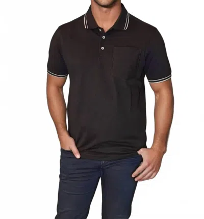 Buki Pocket Polo Shirt In Black In Brown