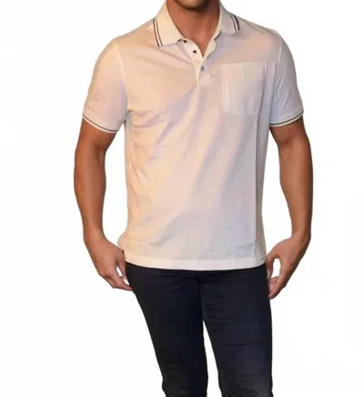 Buki Pocket Polo Shirt In White In Yellow