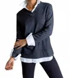 Buki Power Vee 'sweater' Sweatshirt In Charcoal Grey In Blue