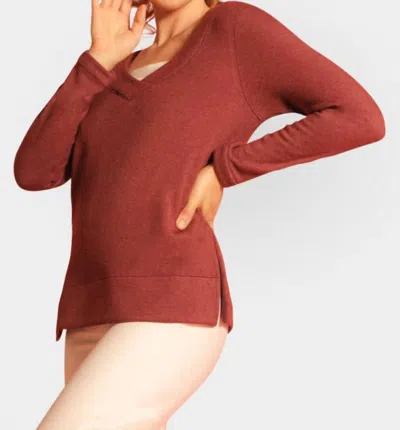 Buki Power Vee 'sweater' Sweatshirt In Wine In Brown