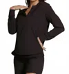 Buki Resort Vee Popover Shirt In Black In Black