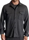 Buki Soft Knit Cpo Overshirt In Charcoal Grey In Gray