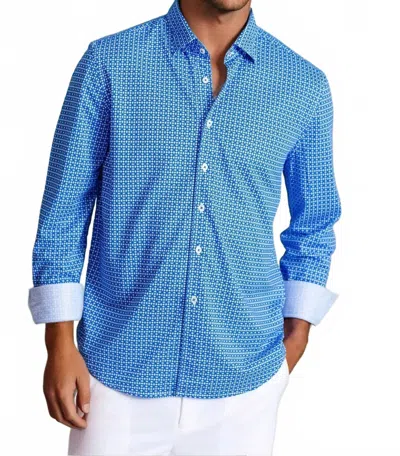 Buki Swiss Check Long Sleeve Tech Shirt In Blue / White