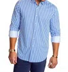 Buki The Go Big Stripe Long Sleeve Tech Shirt In Royal Blue In Blue