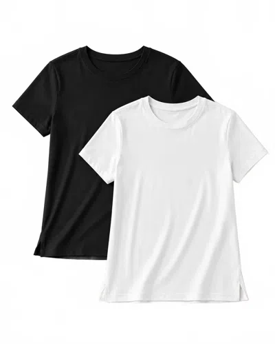 Buki Women's Supersoft Crew Neck Tee 2-pack In Black/white In Multi