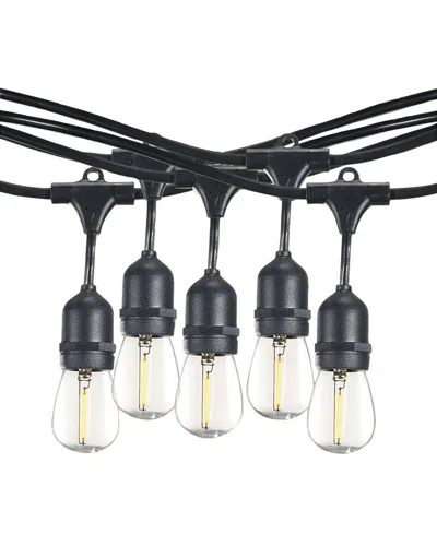 Bulbrite 14ft Black String Light Kit With Plastic Clear S14 Led Light Bulbs