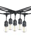 Bulbrite 14ft Black String Light Kit With Plastic Clear S14 Led Light Bulbs, 1pk In Black