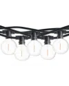 Bulbrite 14ft String Light Kit With Clear Shatter Resistant Globe G16 Led Light Bulbs, 2pk In Black