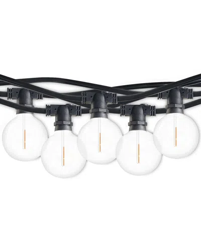 Bulbrite 14ft String Light Kit With Clear Shatter Resistant Globe G16 Led Light Bulbs, 2pk In Black