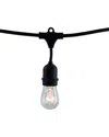 Bulbrite 14ft String Light Kit With Clear Vintage Style S14 Incandescent Light Bulbs, 2pk In Black