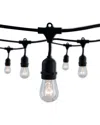 Bulbrite 30ft String Light Kit With Clear Vintage Style S14 Incandescent Light Bulbs, 2pk In Black