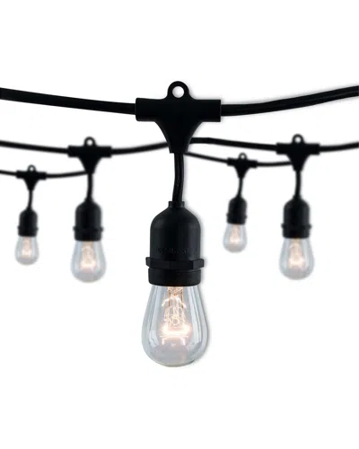Bulbrite 30ft String Light Kit With Clear Vintage Style S14 Incandescent Light Bulbs, 2pk In Black