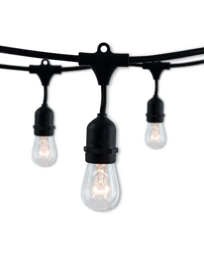 Bulbrite 48ft String Light Kit With Clear Vintage Style S14 Incandescent Light  Bulbs, 2pk In Black