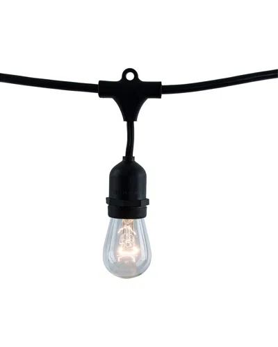 Bulbrite 48ft String Light Kit With Clear Vintage Style S14 Incandescent Light Bulbs, 2pk In Black