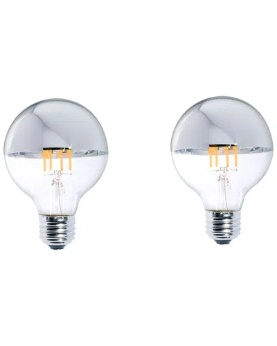 Bulbrite Led 5w Dimmable Half Mirror Light Bulb Set In Gray