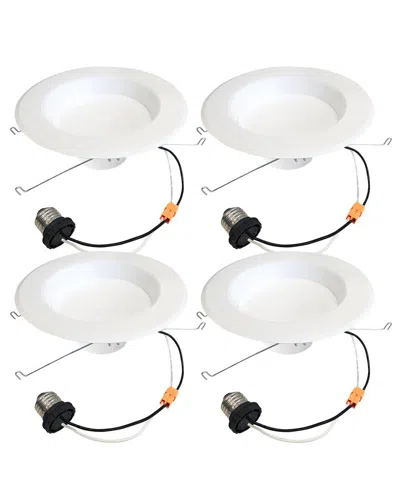 Bulbrite Pack Of (4) 4in Integrated Led Recessed Retrofit Light Kit,2700k