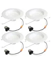Bulbrite Pack Of (4) 4in Integrated Led Recessed Retrofit Light Kit,4000k