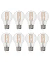Bulbrite Pack Of (8) 7 Watt Dimmable Clear Filament A19 Medium (e26) Led Bulb