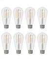 Bulbrite Pack Of (8) 7 Watt Dimmable Clear Filament St18 Medium (e26) Led Bulb