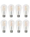 Bulbrite Pack Of (8) 7 Watt Dimmable Clear Filament St18 Medium (e26) Led Bulb