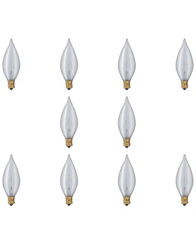 Bulbrite Set Of 10 Incandescent Satin Bulbs In White