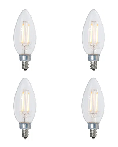 Bulbrite Set Of 4 Led 4.5w Dimmable Light Bulbs In Transparent