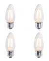 Bulbrite Set Of 4 Led 4w Dimmable Light Bulbs
