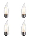 Bulbrite Set Of 4 Led 4w Dimmable Light Bulbs