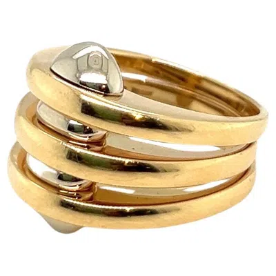 Pre-owned Bulgari 18 Karat Bicolor Gold Ring By Bvlgari In Multi