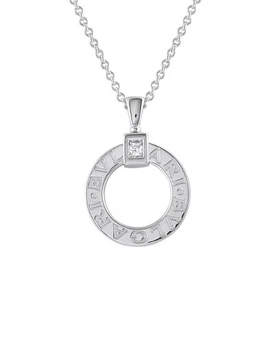 Bulgari 18k 0.09 Ct. Tw. Diamond Necklace (authentic ) In Metallic