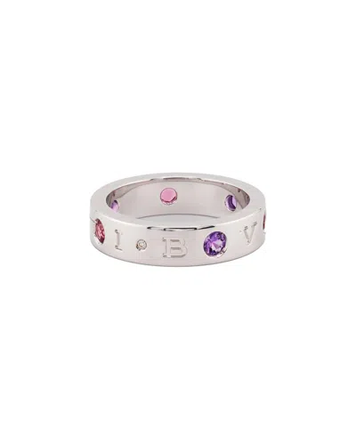 BULGARI BULGARI 18K 0.15 CT. TW. DIAMOND & AMETHYST RING