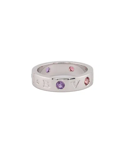 BULGARI BULGARI 18K 0.15 CT. TW. DIAMOND & AMETHYST RING