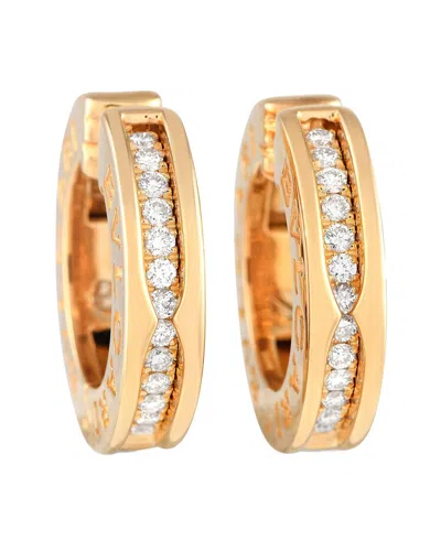 Bulgari 18k 0.18 Ct. Tw. Diamond Earrings (authentic ) In Gold
