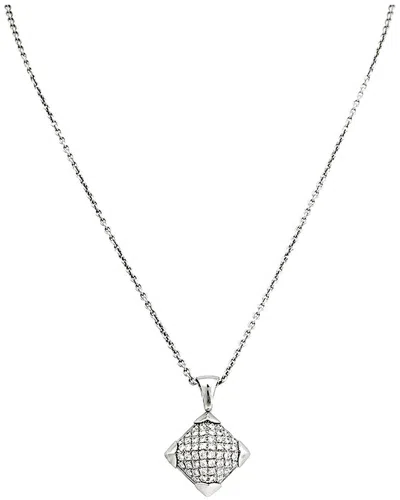 Pre-owned Bulgari 18k 1.00 Ct. Tw. Diamond Pyramid Pendant Necklace (authentic Pre-loved) In Metallic