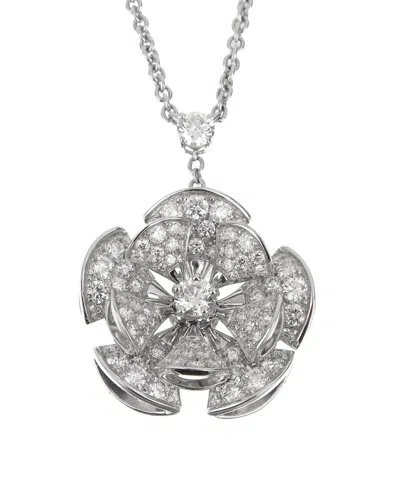Pre-owned Bulgari 18k 2.42 Ct. Tw. Diamond Divas Dream Necklace (authentic Pre-loved) In Silver
