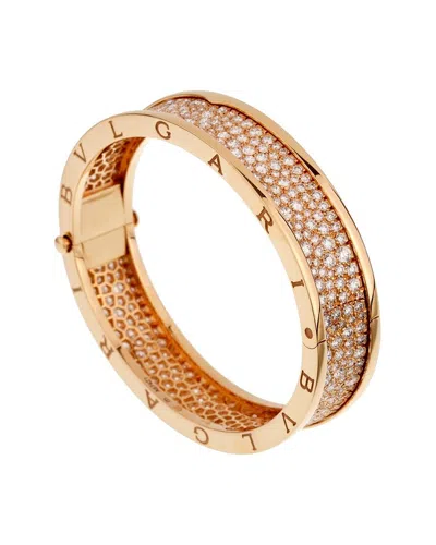 Pre-owned Bulgari 18k 9.52 Ct. Tw. Diamond B.zero1 Bangle (authentic Pre-loved) In Gold